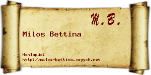 Milos Bettina névjegykártya